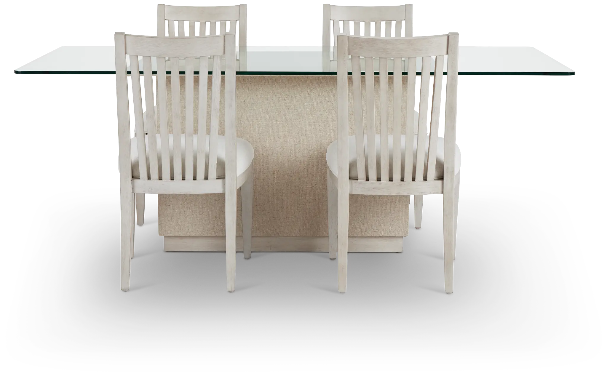 Marseilles Glass Rect Table & 4 Slat Chairs Marseilles Glass Rect Table & 4 Slat Chairs