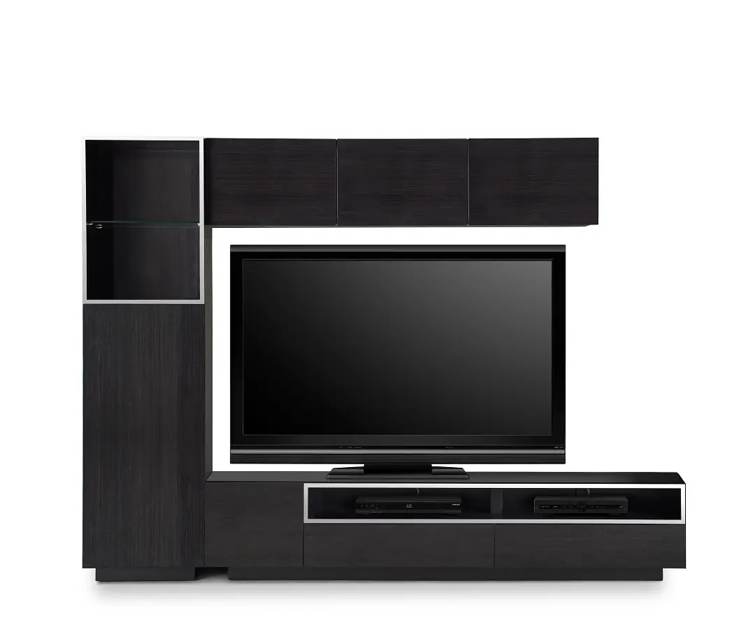 Vancouver Dark Tone 108" 5-piece Left Modular Entertainment Wall Vancouver Dark Tone 108" 5-piece Left Modular Entertainment Wall