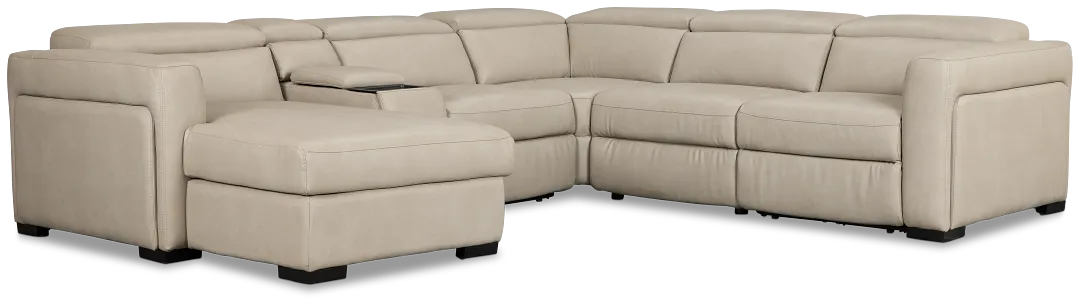 Melody Light Gray Storage Small Dual Power Left Chaise Sectional