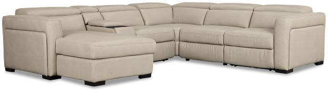 Melody Light Gray Storage Small Dual Power Left Chaise Sectional