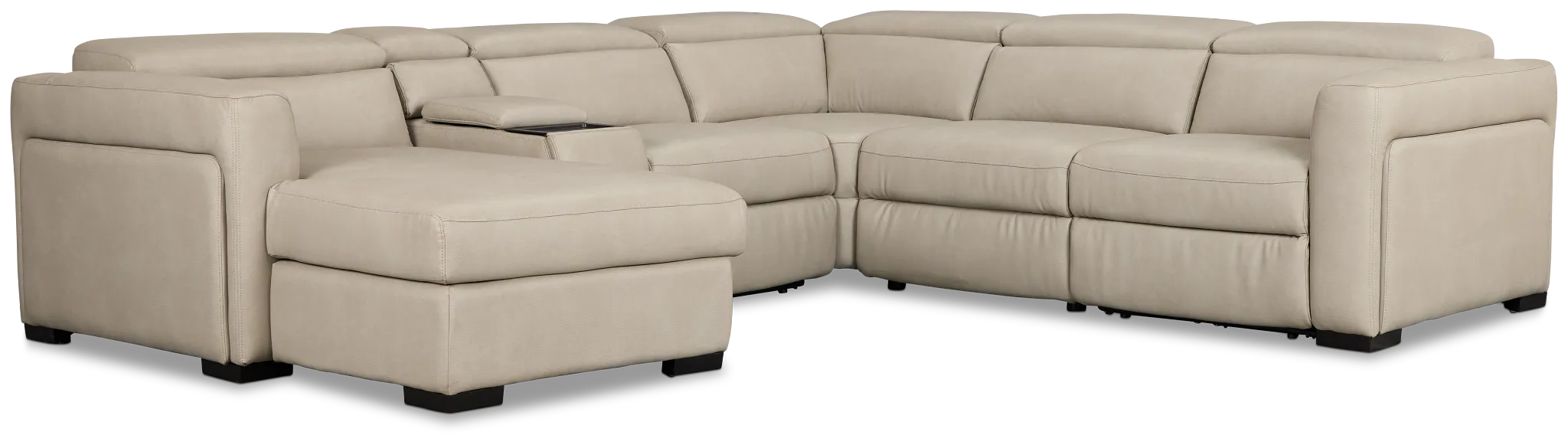 Melody Light Gray Storage Small Dual Power Left Chaise Sectional