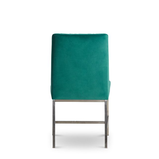 Caspia Teal Velvet Upholstered Side Chair (3)