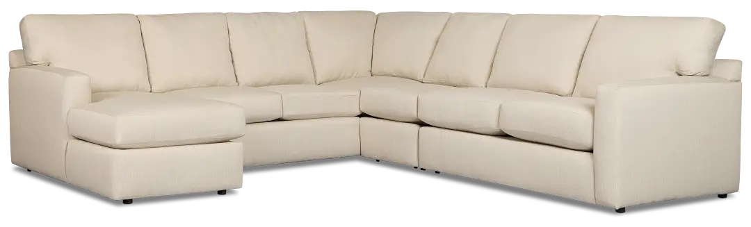 Rhodes Beige Fabric Large Left Chaise Sectional Rhodes Beige Fabric Large Left Chaise Sectional