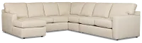 Rhodes Beige Fabric Large Left Chaise Sectional