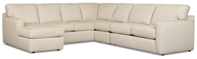 Rhodes Beige Fabric Large Left Chaise Sectional