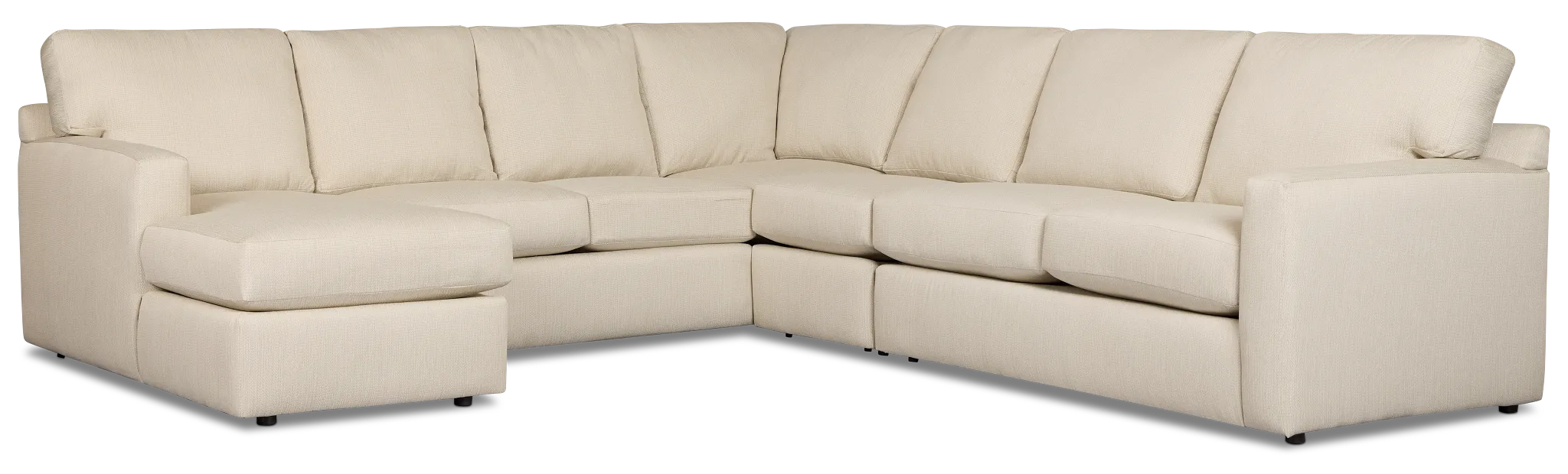 Rhodes Beige Fabric Large Left Chaise Sectional