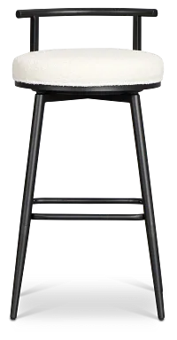 Osaka Black Fabric Adjustable Upholstered Swivel Barstool