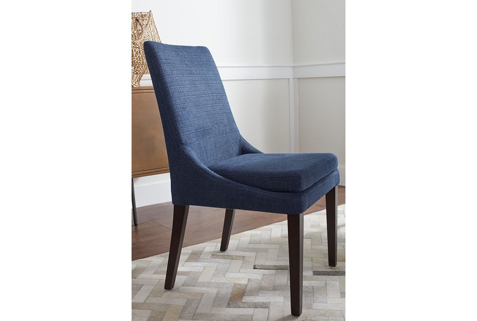 Gage Dark Blue Upholstered Side Chair