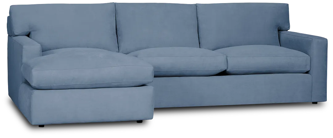 Hudson Blue Fabric Left Chaise Sectional