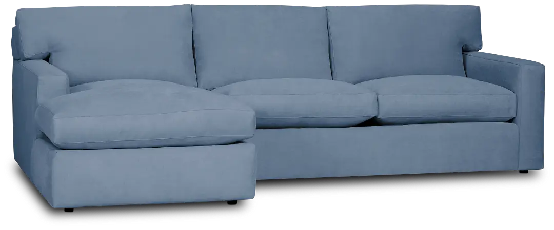 Hudson Blue Fabric Left Chaise Sectional Hudson Blue Fabric Left Chaise Sectional