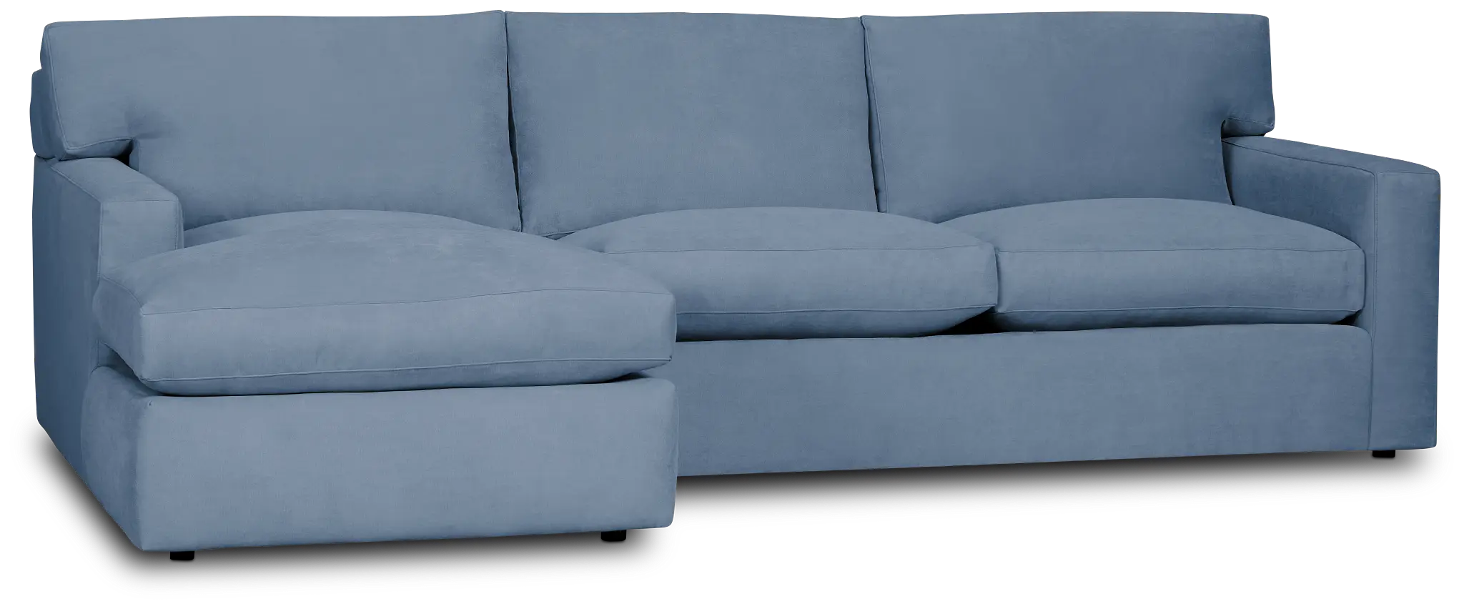Hudson Blue Fabric Left Chaise Sectional Hudson Blue Fabric Left Chaise Sectional