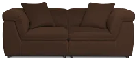 Aria Dark Brown Micro 2-piece Modular Sofa