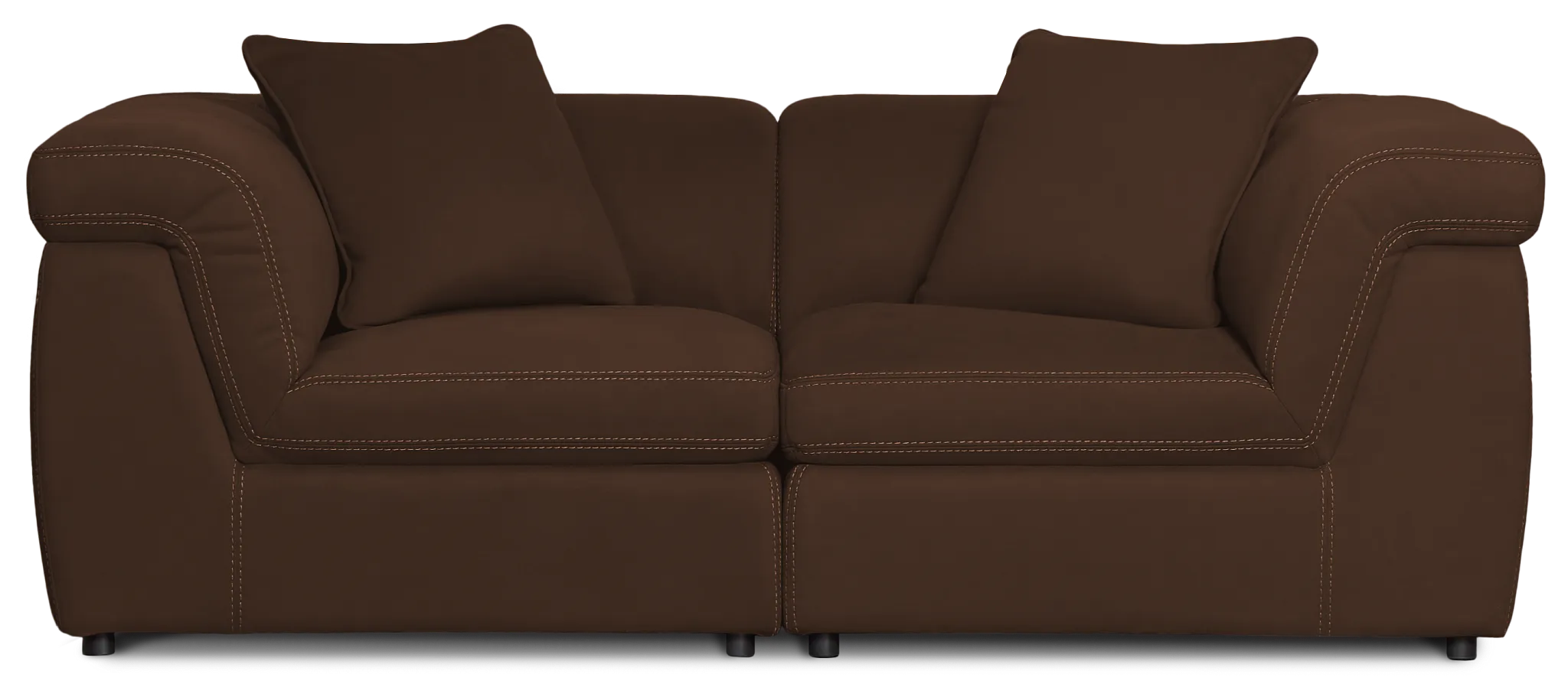 Aria Dark Brown Micro 2-piece Modular Sofa