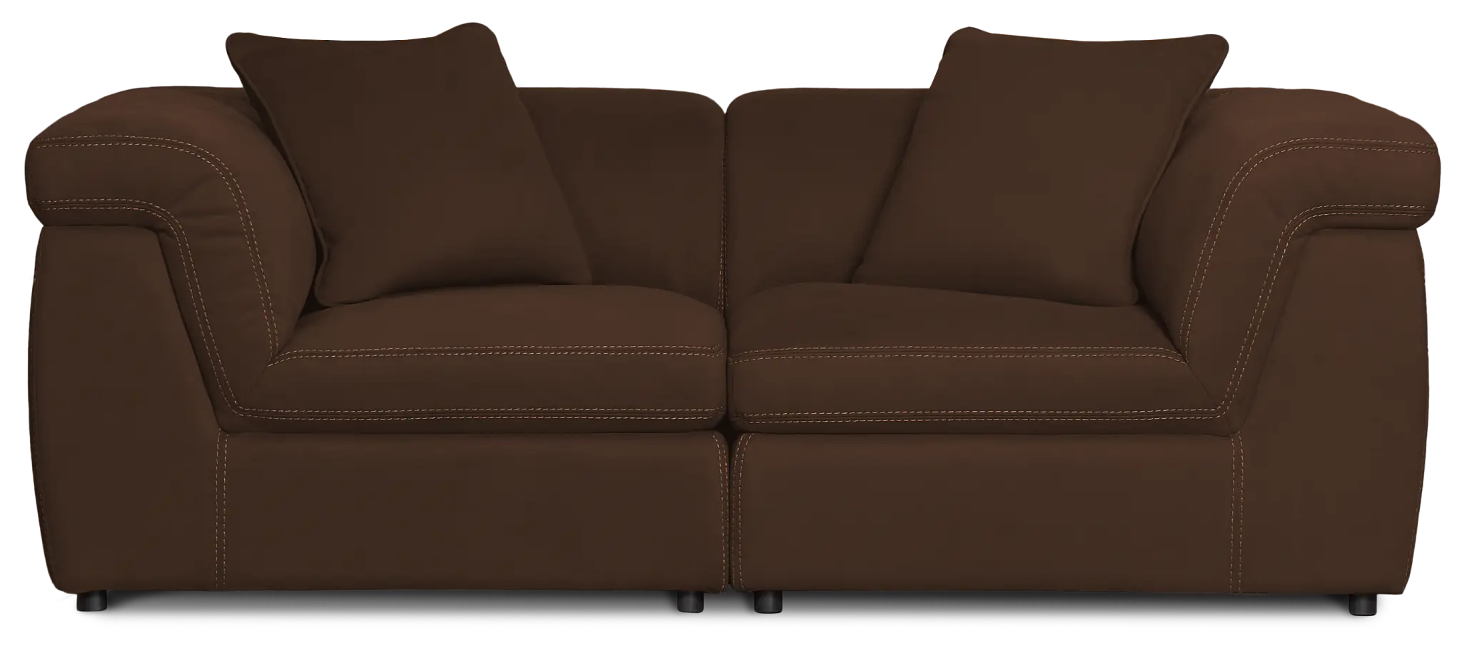 Aria Dark Brown Micro 2-piece Modular Sofa Aria Dark Brown Micro 2-piece Modular Sofa