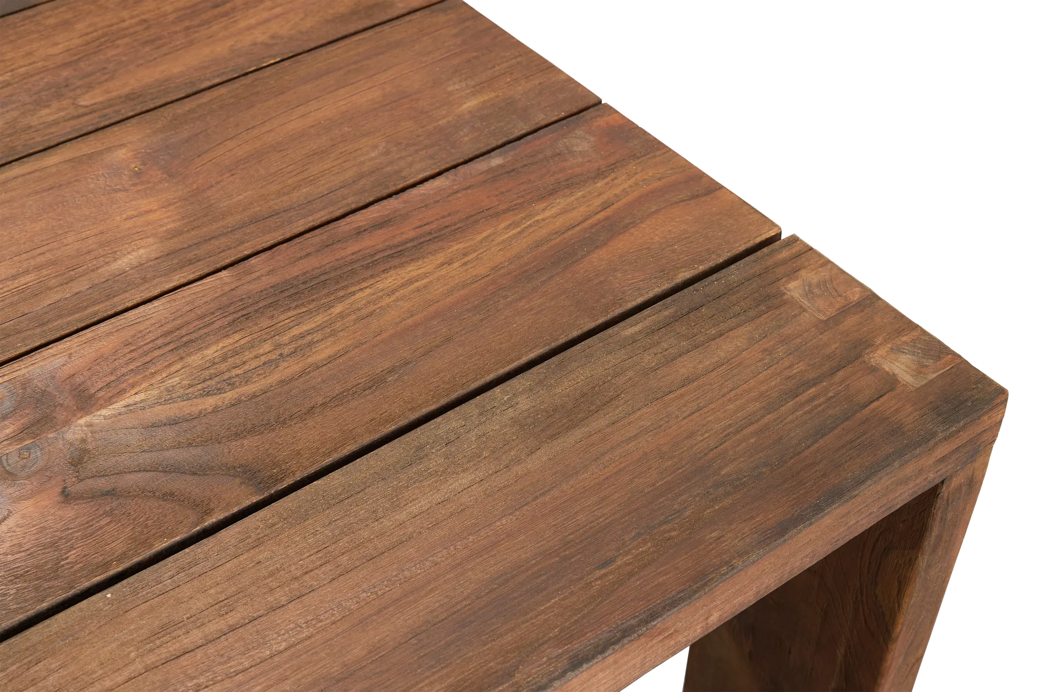 Linear Dark Gray 102" Teak Table & 4 Cushioned Side Chairs