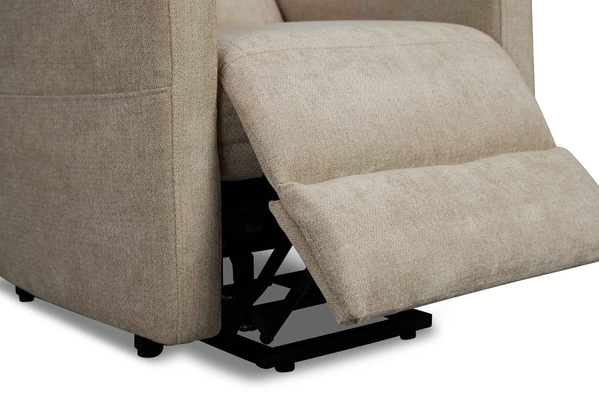Talon Beige Fabric Power Lift Recliner