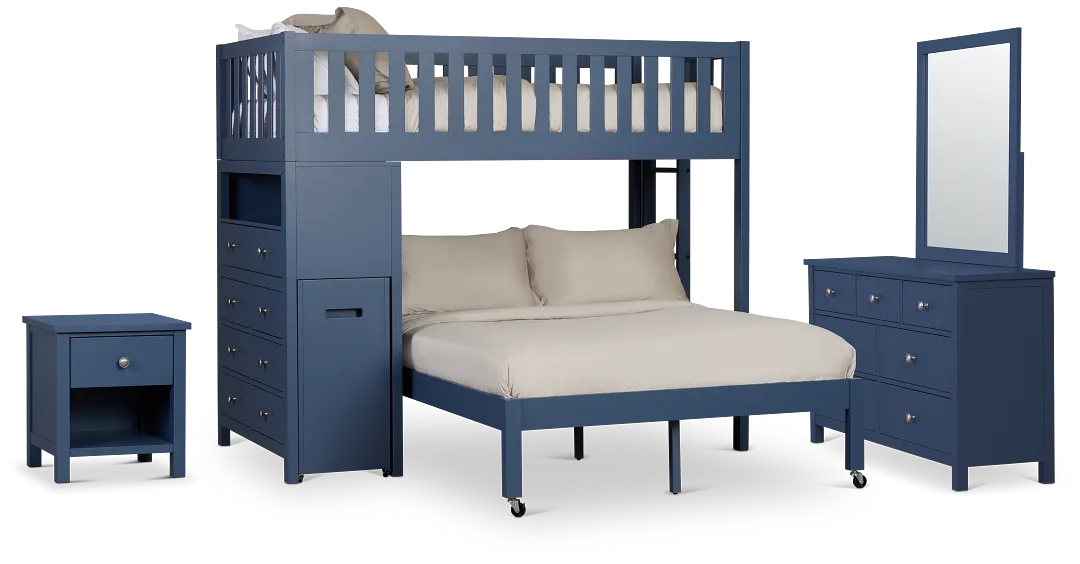 Charleston Dark Blue Loft Bedroom