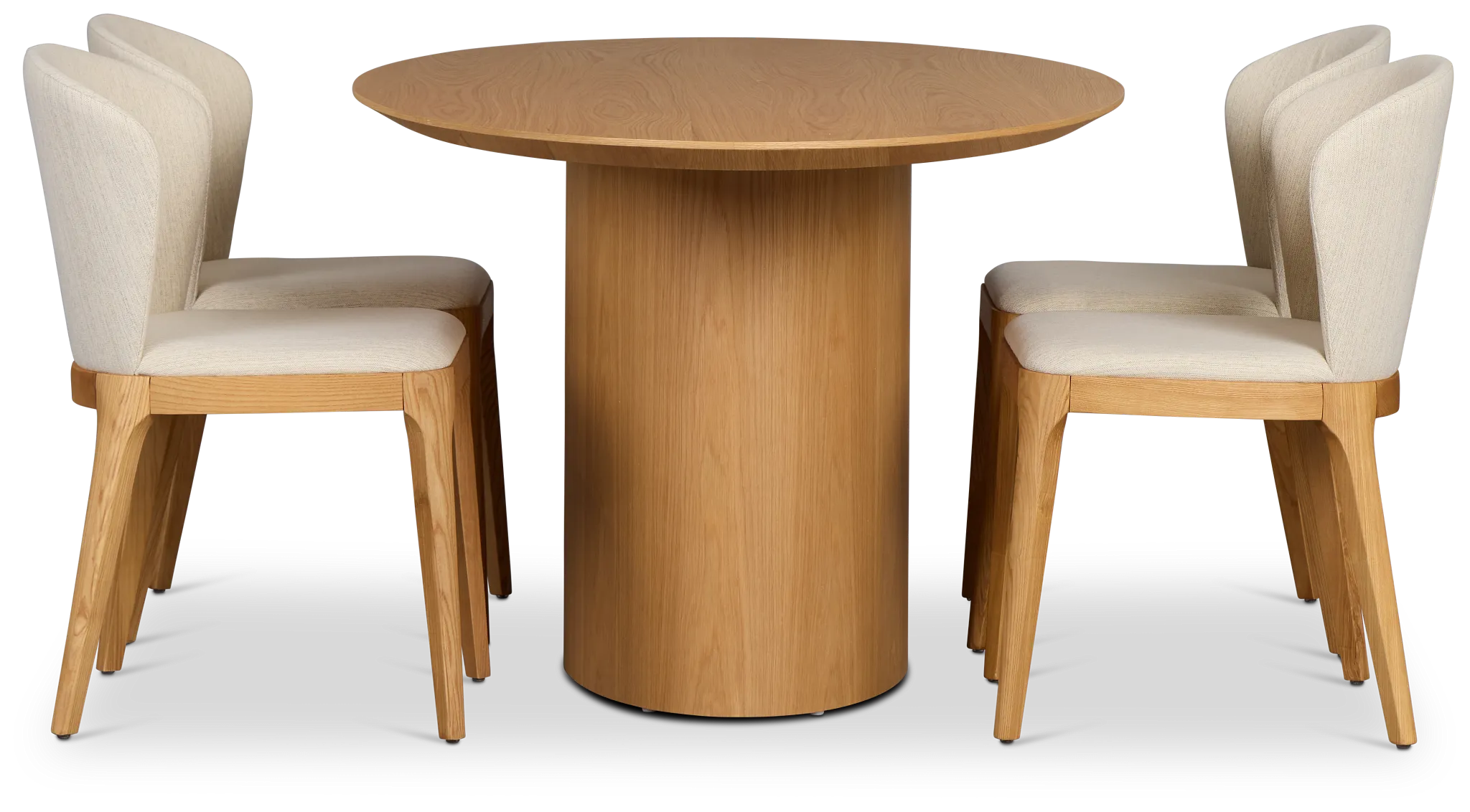 Nomad Light Tone 78" Oval Table & 4 Light Beige Chairs W/light Tone Leg