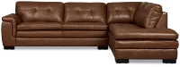 Braden Medium Brown Leather Small Right Bumper Sectional