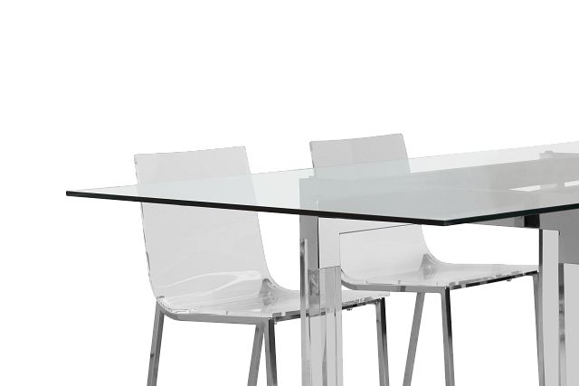 Denmark Glass Rect Table & 4 Chairs