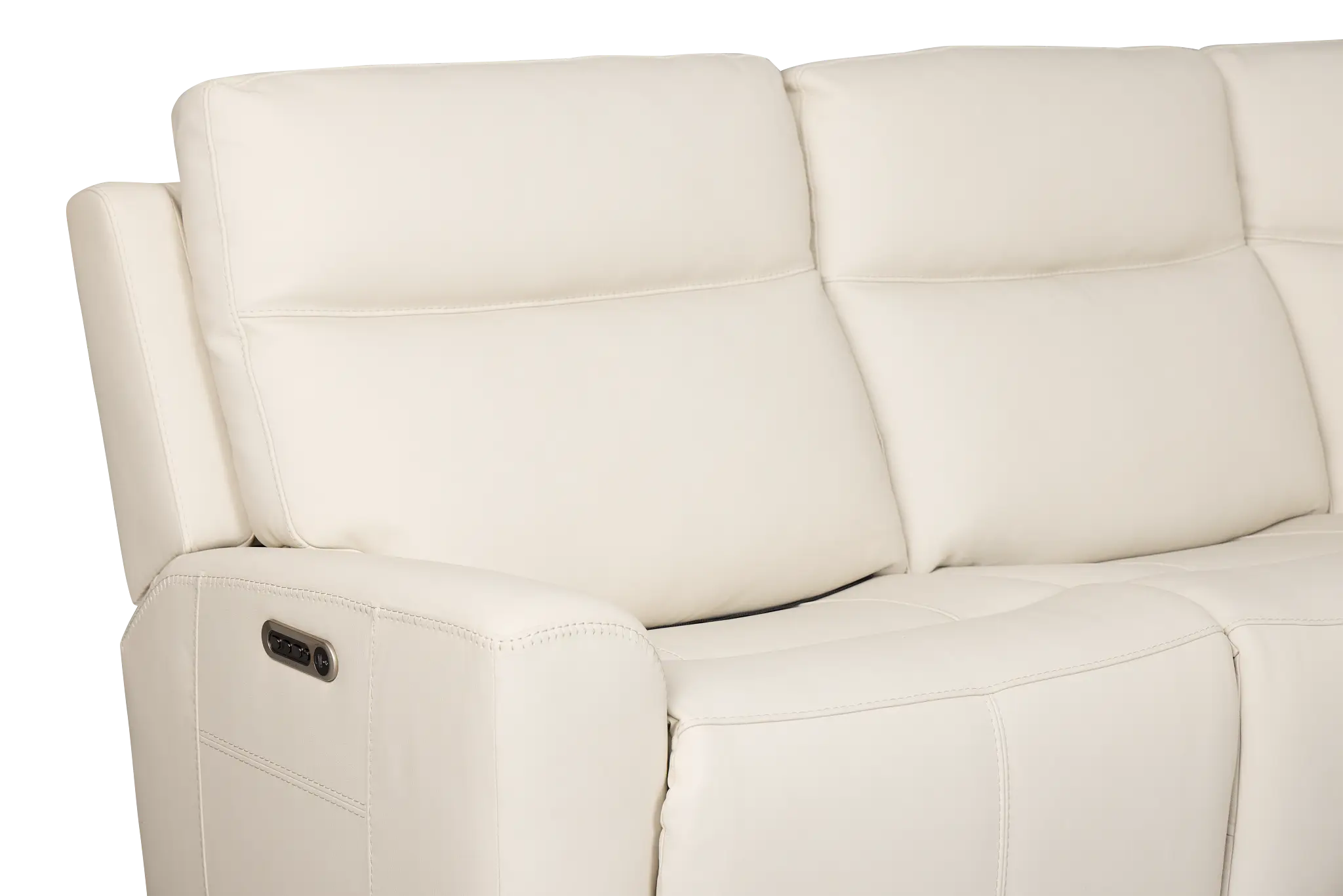 Flexsteel Sterling Ivory Lthr/vinyl Medium Dual Power 2-arm Reclining Sectional Flexsteel Sterling Ivory Lthr/vinyl Medium Dual Power 2-arm Reclining Sectional