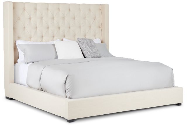 Lacey Beige Uph Platform Bed