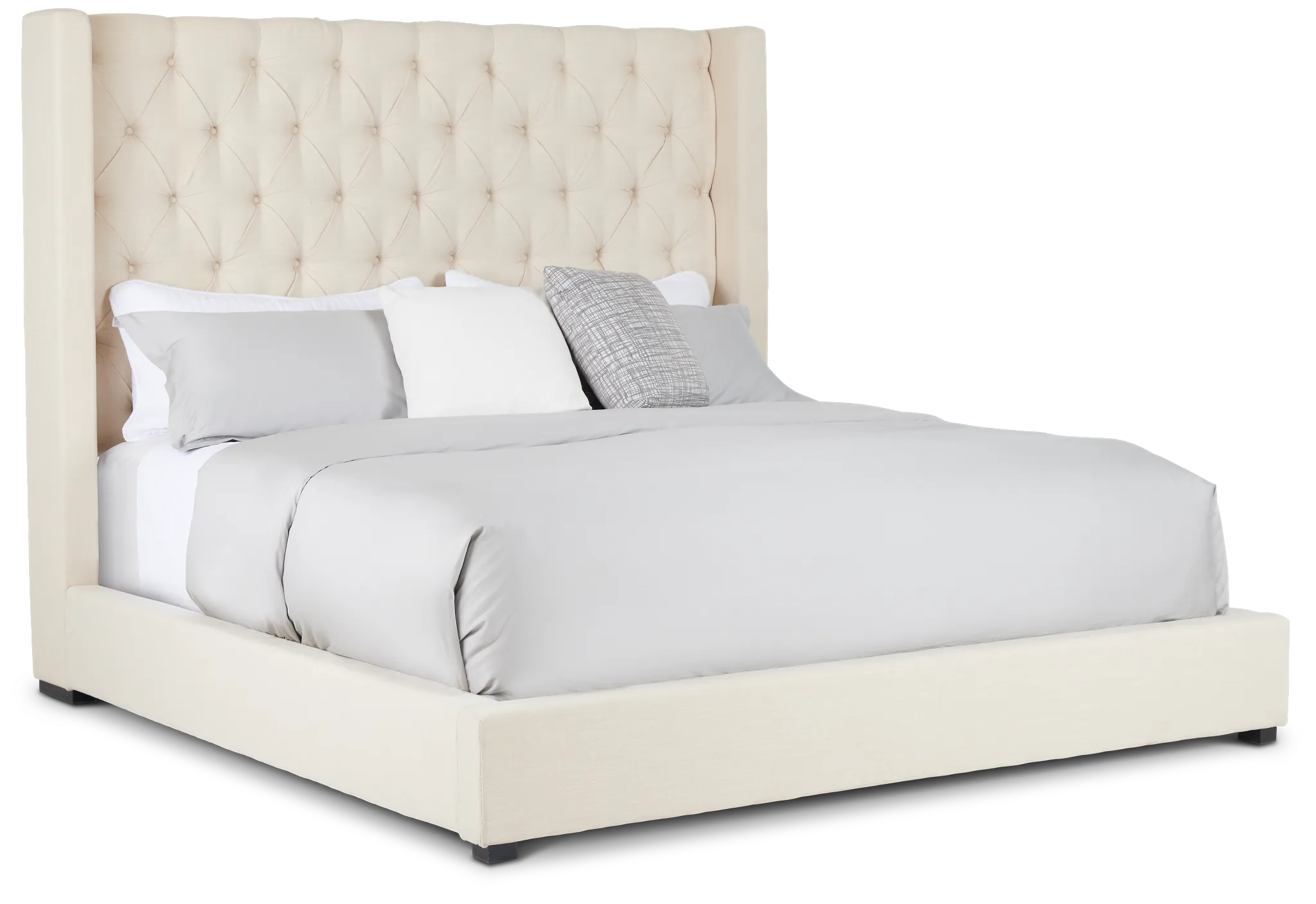 Lacey Beige Uph Platform Bed