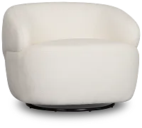 Catalina White Fabric Swivel Chair