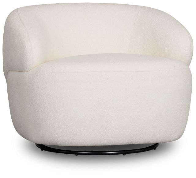 Catalina White Fabric Swivel Chair