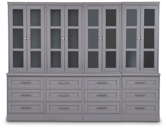 Newport Gray Drawer Bookcase Wall (1)