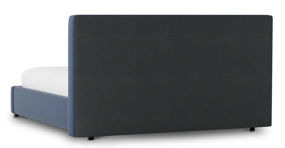 Grayton Peyton Dark Blue 44" Upholstered Platform Bed Grayton Peyton Dark Blue 44" Upholstered Platform Bed