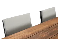 Linear Dark Gray 82" Teak Table & 4 Cushioned Side Chairs