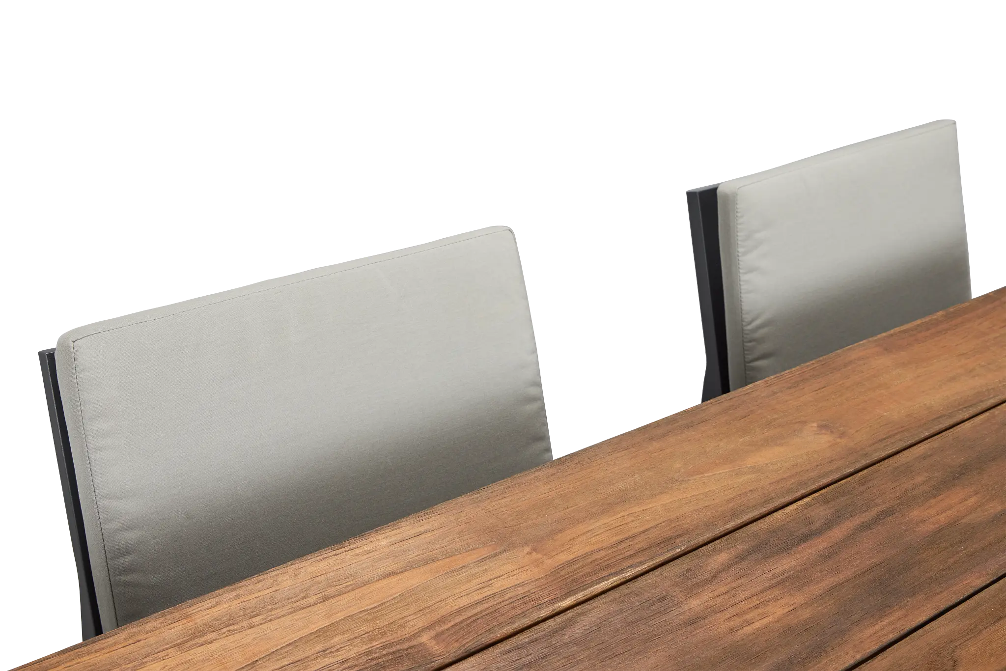 Linear Dark Gray 82" Teak Table & 4 Cushioned Side Chairs Linear Dark Gray 82" Teak Table & 4 Cushioned Side Chairs