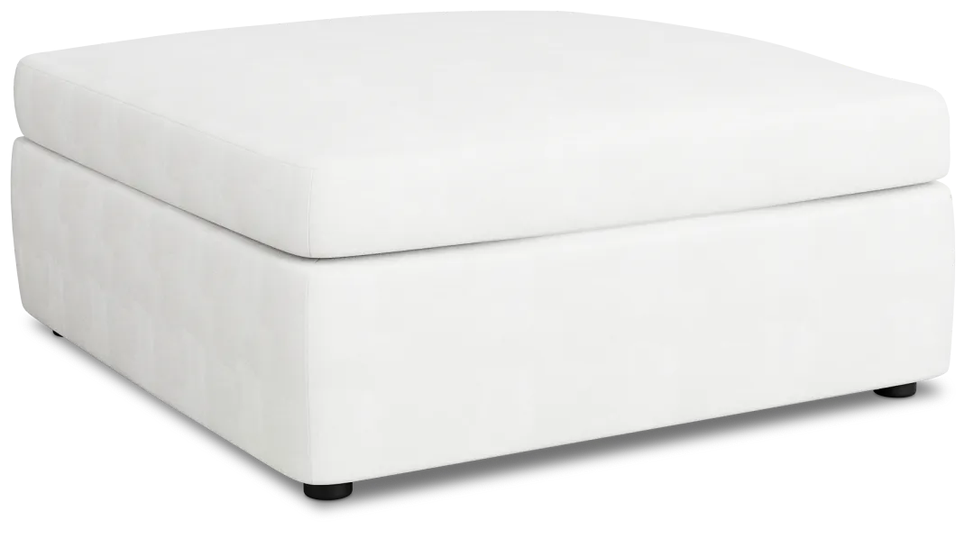 Destin Sutton White Fabric Cocktail Ottoman