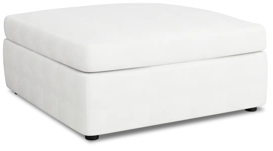 Destin Sutton White Fabric Cocktail Ottoman Destin Sutton White Fabric Cocktail Ottoman
