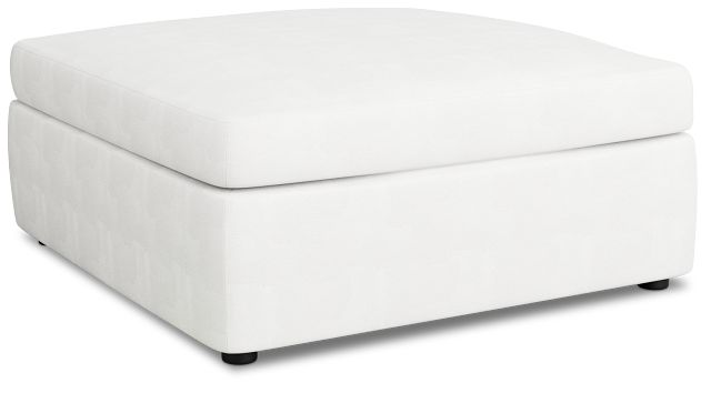 Destin Sutton White Fabric Cocktail Ottoman