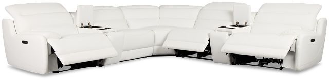 Jett White Micro Large Triple Power Reclining Two-arm Sectional
