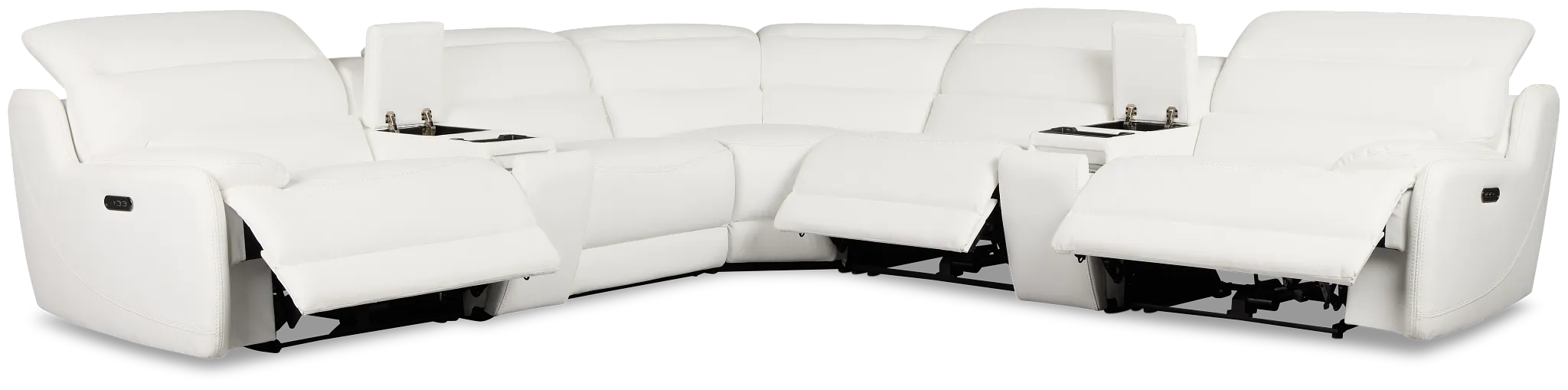 Jett White Micro Large Triple Power Reclining Two-arm Sectional
