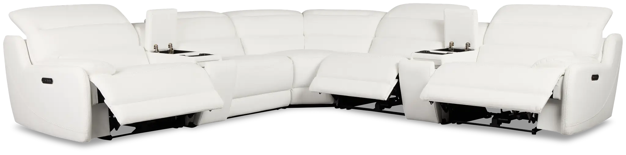 Jett White Micro Large Triple Power Reclining Two-arm Sectional Jett White Micro Large Triple Power Reclining Two-arm Sectional