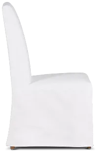 Harbor White Long Slipcover Chair With Light Tone Leg