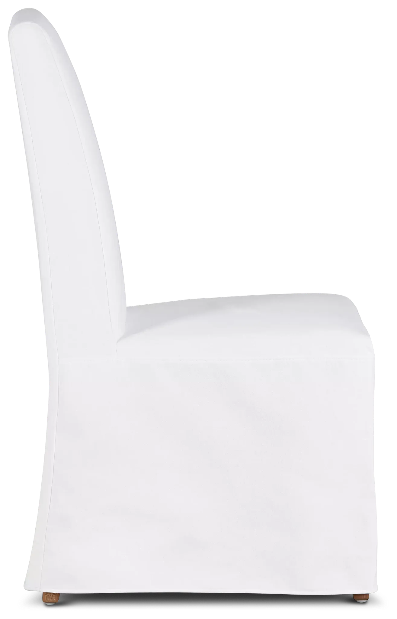 Harbor White Long Slipcover Chair With Light Tone Leg