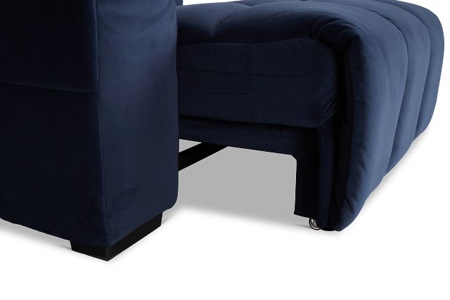 Gemma Navy Velvet Right Chaise Power Reclining Sectional