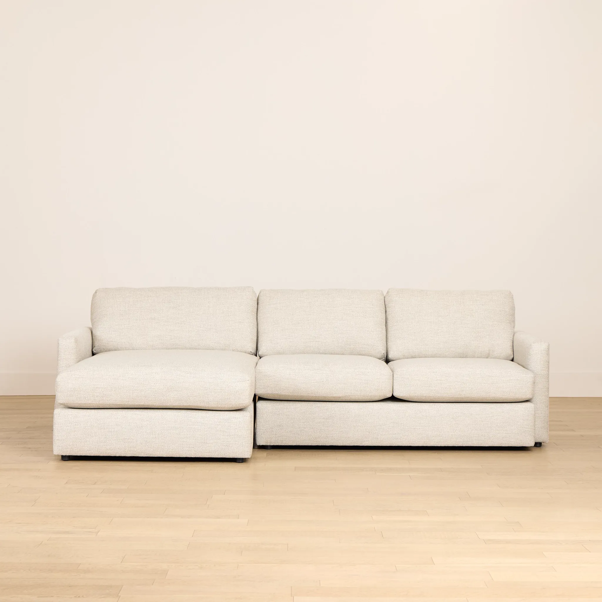 Maxwell Light Gray Fabric Left Chaise Sectional