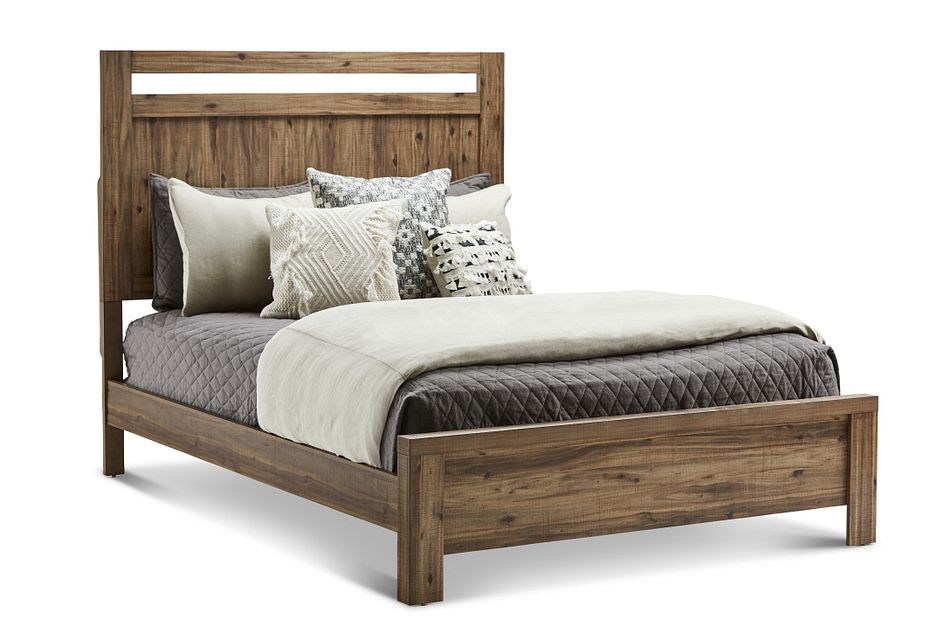 Forest Light Tone Panel Bed