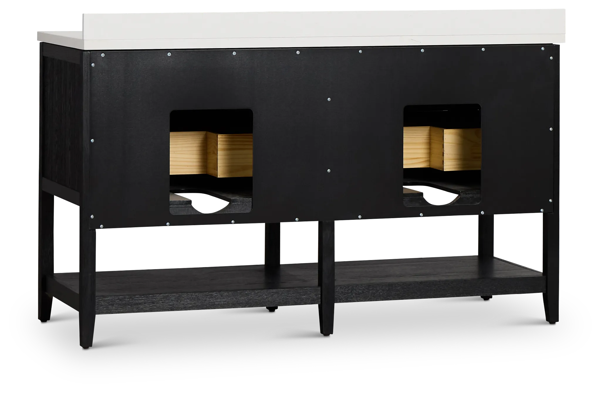 Alden Black 60" Double Bathroom Vanity