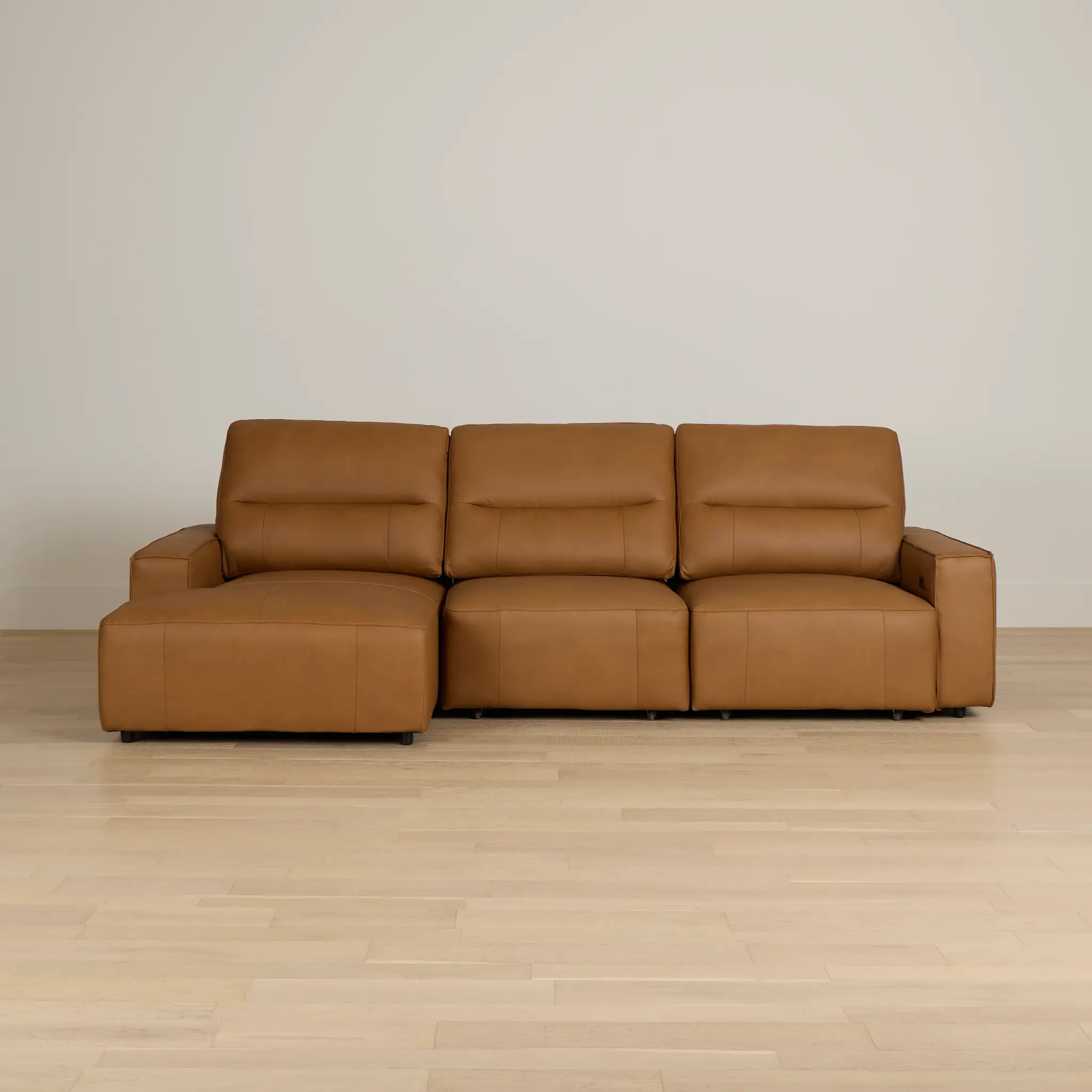 Rudy Brown Lthr/vinyl Left Dual Power Extension Chaise Sectional Rudy Brown Lthr/vinyl Left Dual Power Extension Chaise Sectional