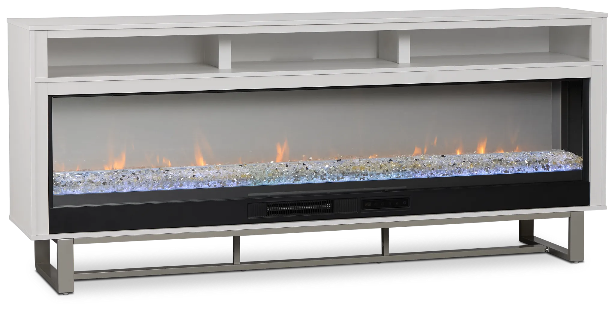 Weston White 76" Tv Stand With Fireplace Insert