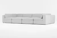 Destin Suave Gray Fabric 8-piece Pit Sectional