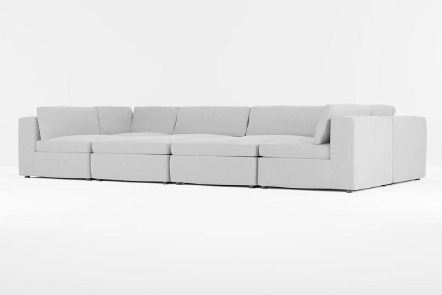 Destin Suave Gray Fabric 8-piece Pit Sectional