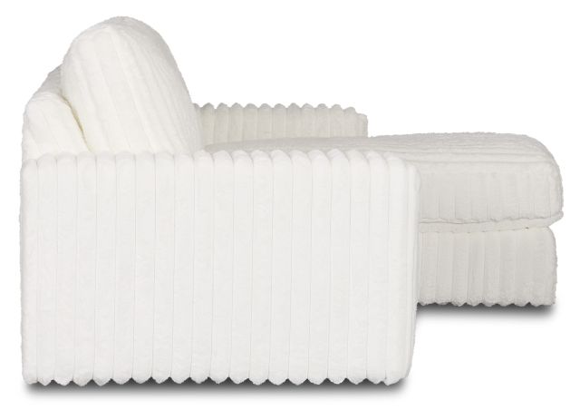 Teddy White Fabric Right Chaise Sectional